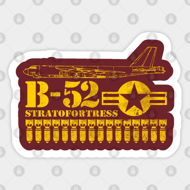 B-52 Stratofortress (distressed) Sticker by TCP